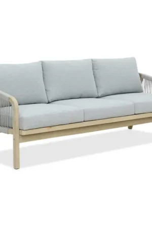Alora 3-zits tuinbank | hardhout + touw | Light Grey | 203cm Veilige Betaling