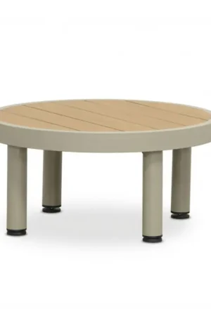 Amalfi loungetafel | aluminium + polywood | beige | 60cm rond Snelle Levering
