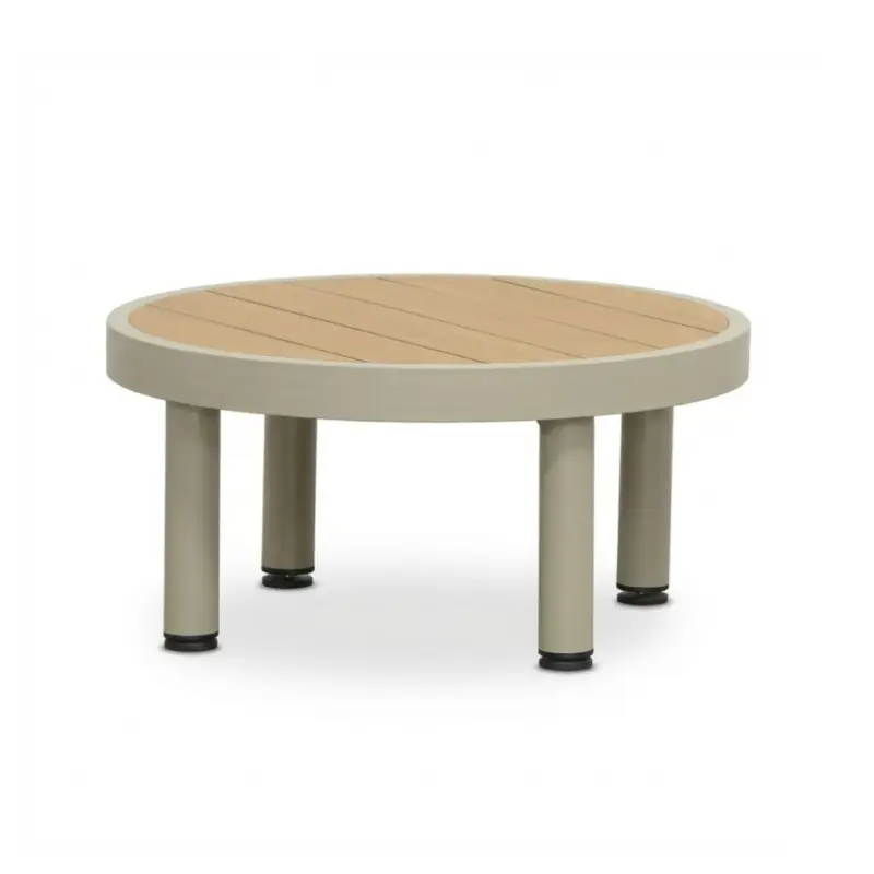 Amalfi loungetafel | aluminium + polywood | beige | 60cm rond Snelle Levering