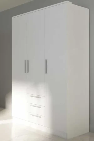 Kledingkast Ramos 120cm met 3 deuren & 3 laden - wit Fabrieksprijs
