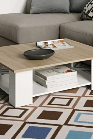 Salontafel Square 67x67 - wit/eik Seizoensaanbieding