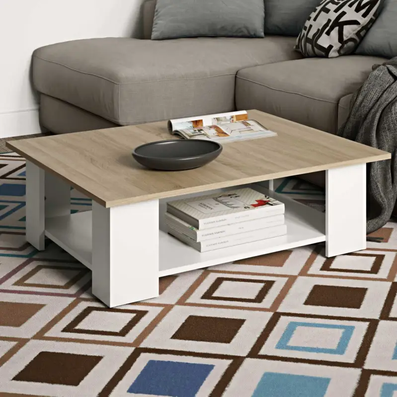Salontafel Square 67x67 - wit/eik Seizoensaanbieding