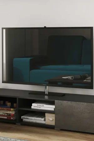 Tv-meubel Podium 140 cm - zwart/beton Populair