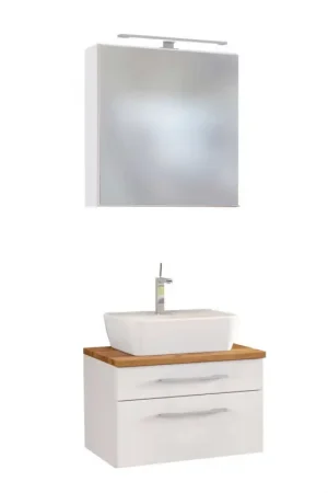 Actieprijs Set wastafelmeubel & spiegelkast Dasa 60cm - wit