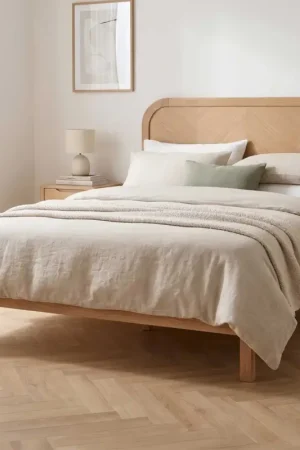 Gratis Retour Tweepersoonsbed Alessia - 140x200cm - met lattenbodem - massief eikenhout