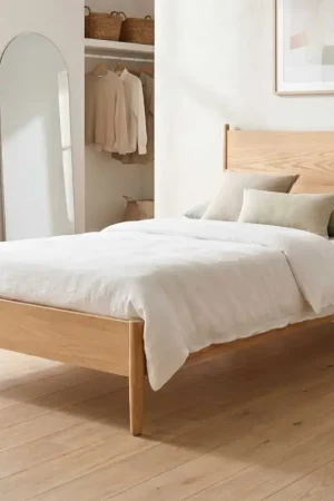 Eenpersoonsbed Loft - 90x200cm - met lattenbodem - massief eikenhout Beperkt Aanbod