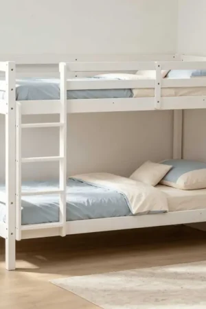Stapelbed Oslo - 90x200cm - massief dennenhout - wit Korting