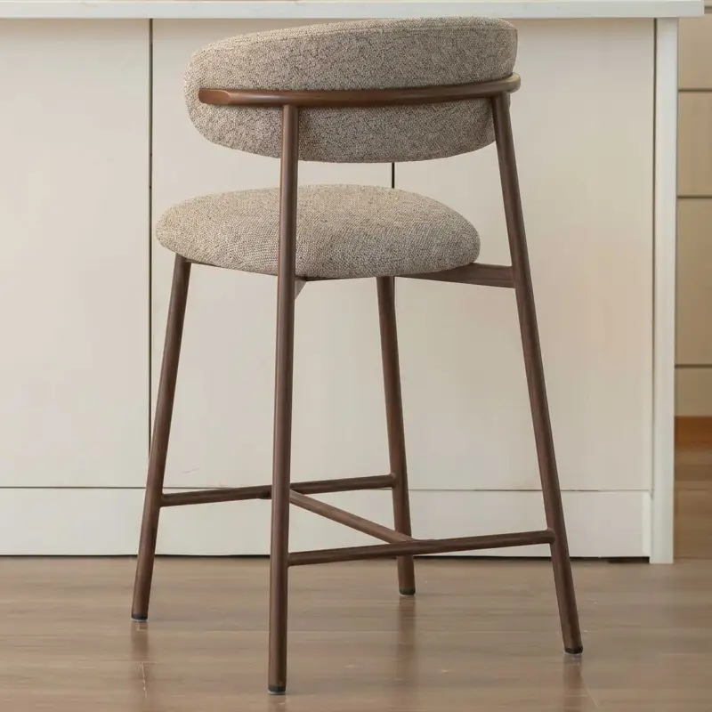 Weekendaanbieding Counterstoel Nora - 51x53x95cm - metaal - greige/walnoot