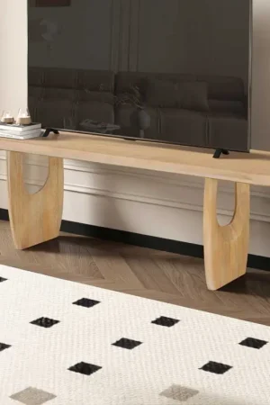 Tv-meubel Braga - 160x45x45cm - massief mangohout Finale Uitverkoop