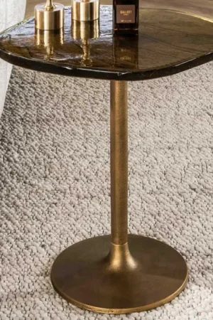 Glazen bijzettafel Eclipse S - Antiek Goud Lage Prijs