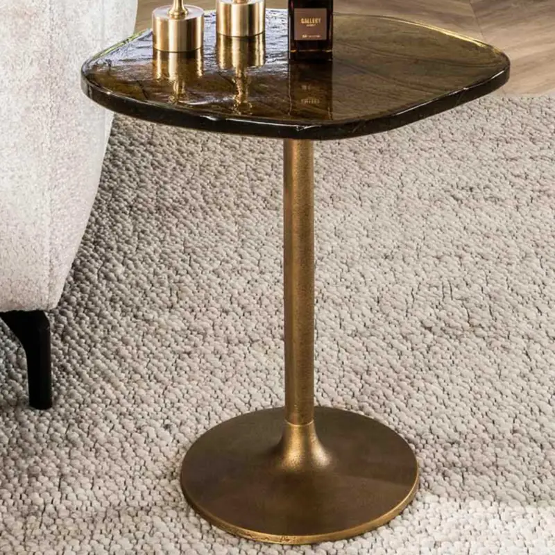Glazen bijzettafel Eclipse S - Antiek Goud Lage Prijs