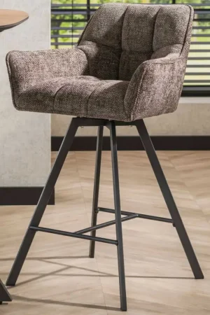 Hete Deal Barkruk Aster - 56x52x95cm - draaibaar - taupe