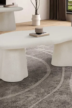 Bestseller Salontafel Faro - 130x70x40cm - cementverf - wit