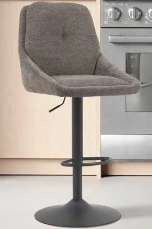 Hete Deal Barstoel Sabine - 50x60x100-121cm - verstelbaar - draaibaar - grijs