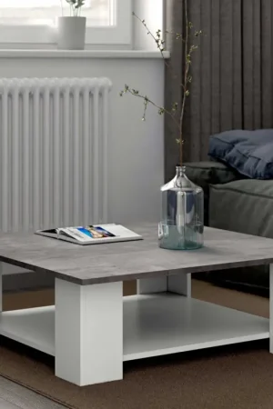 Goedkoop Tweede kans Salontafel Square 67x67 - wit/beton