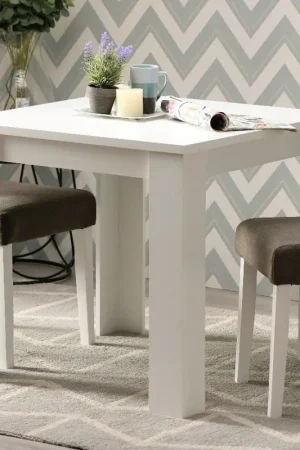 Eettafel Branco vierkant 80x80cm - hoogglans wit Populair
