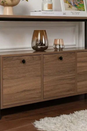 Sidetable Solace - 100% MELAMINE - Walnoot - 77 x 30 x 120 cm Bestseller