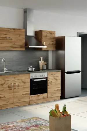 Kitchenette Sorrella 210cm met ruimte voor oven - eik Voordeelprijs