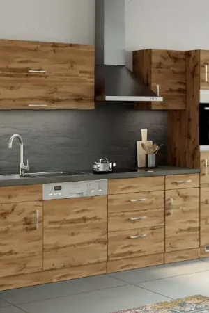 Kitchenette Sorrella 270cm met ruimte voor vaatwas, oven en koelkast - eik Fabrieksprijs