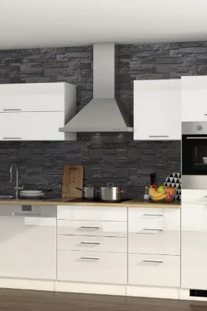 Veilige Betaling Kitchenette Ragnar 300cm met vaatwas en oven - hoogglans wit