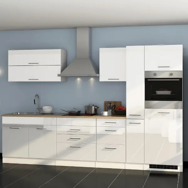 Dagaanbieding Kitchenette Ragnar 320cm met oven - hoogglans wit