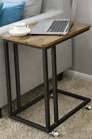Laptoptafeltje Dante op wieltjes - rustiek bruin/zwart Goedkoop