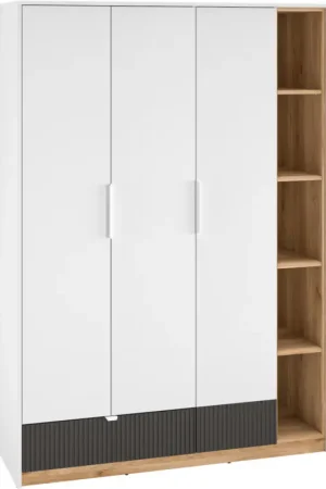 Kledinkast EMPOLI 01 wit / castello eikenhout/ grafiet Gratis Retour