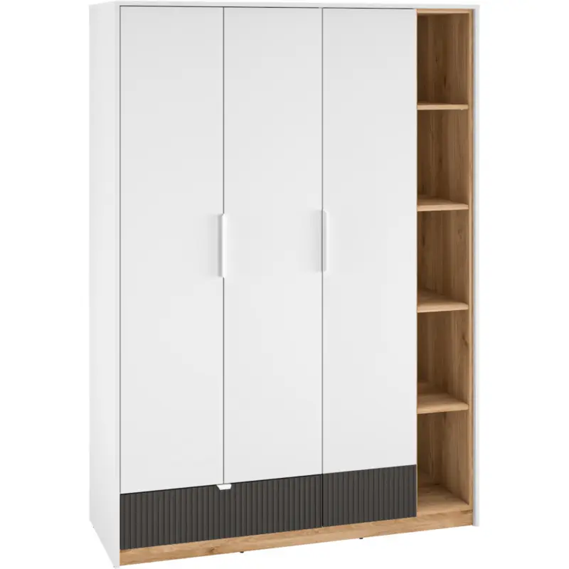 Kledinkast EMPOLI 01 wit / castello eikenhout/ grafiet Gratis Retour