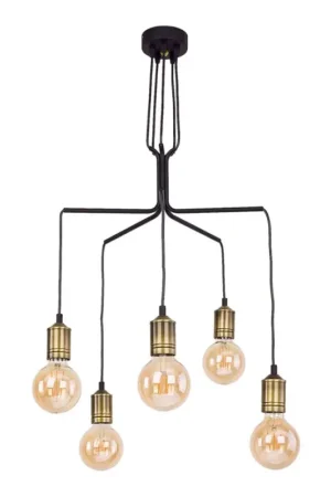 Beste Prijs Jupiter 1706 - Hanglamp aan koord BORNEO 5xE27/60W/230V