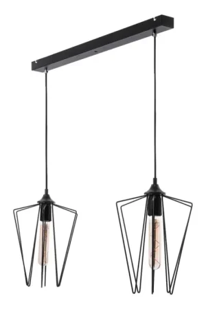 Gratis Retour Jupiter 1643 - Hanglamp aan koord SAO 2xE27/60W/230V zwart