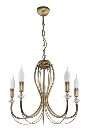 Jupiter 1611 - Hanglamp aan ketting MELODY 5xE14/40W/230V koperen patina Korting