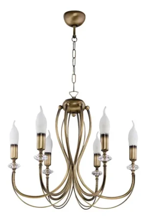 Jupiter 1612 - Hanglamp aan ketting MELODY 6xE14/40W/230V koperen patina Exclusieve Aanbieding