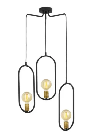 Gratis Retour Jupiter 1818 - PI3 E27 - Hanglamp aan koord PONTI 3xE14/40W/230V zwart
