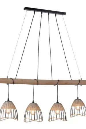 Fabrieksprijs Leuchten Direkt 11156-79 - Hanglamp aan een koord REED 4xE27/60W/230V eucalyptus