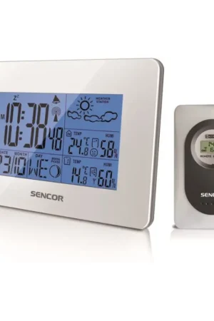 Sencor - Weerstation met LCD scherm en wekker 3xAA + 2xAAA wit Hete Deal