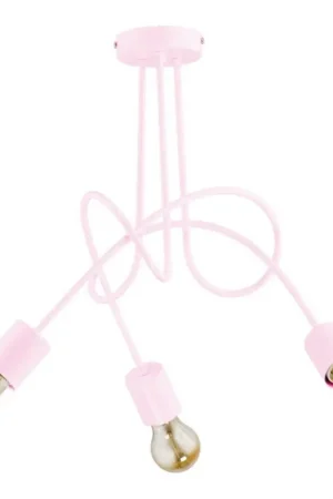 Aan plafond gevestigde plafondlamp voor kinderen TANGO 3xE27/60W/230V roze Meest Verkocht