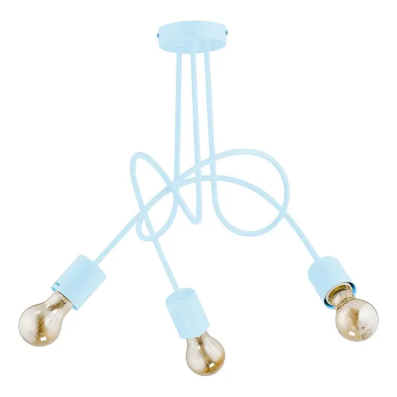 Rechtstreeks Van De Fabrikant Aan plafond gevestigde plafondlamp voor kinderen TANGO 3xE27/60W/230V blauw