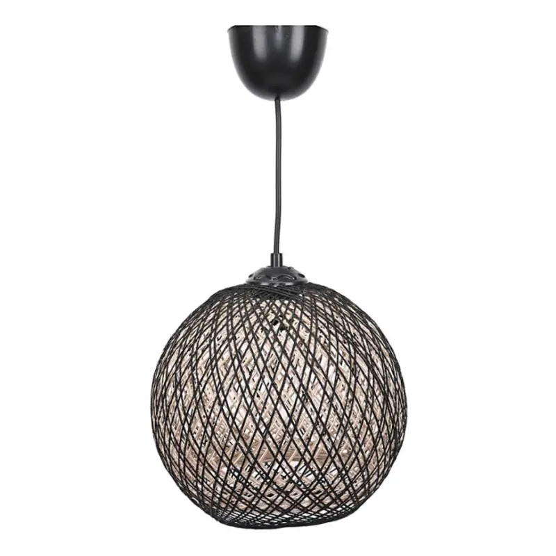 Weekendaanbieding Hanglamp aan een koord JUTE 1xE27/60W/230V zwart