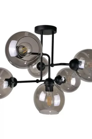 Aan plafond gevestigde hanglamp OSMO 6xE27/60W/230V zwart Finale Uitverkoop