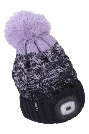 Premium Extol - Muts met geïntegreerde hoofdlamp en USB-oplaadbare 300 mAh-accu, blauw/paars met pompon, maat UNI