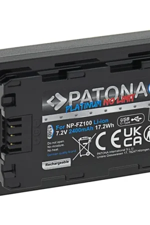PATONA - Batterij Sony NP-FZ100 2400mAh Li-Ion Platinum USB-C Nieuw