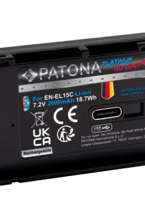 Populair PATONA - Accu voor Nikon EN-EL15C 2600mAh Li-Ion Platinum USB-C