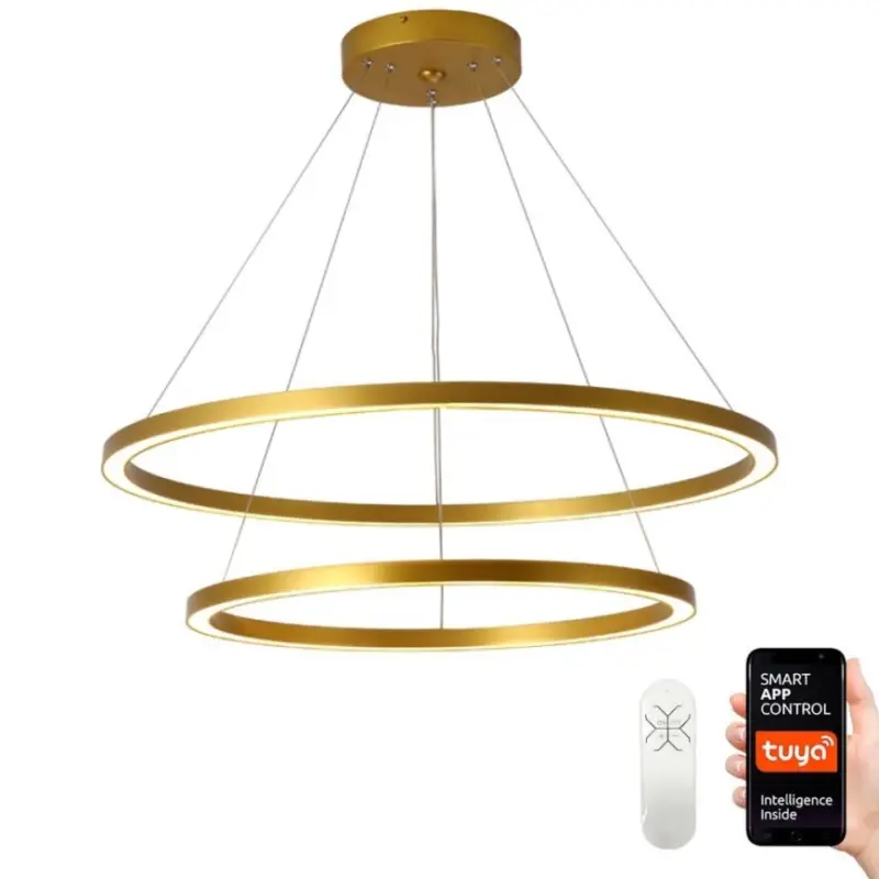 Immax NEO 07159-G80-60 - LED dimbare hanglamp aan snoer FINO LED/93W/230V Tuya goud + afstandsbediening Gereduceerde Prijs