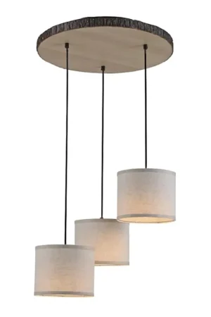 Actieprijs Leuchten Direkt 11236-79 - Hanglamp aan kabel BARK 3xE27/40W/230V hout