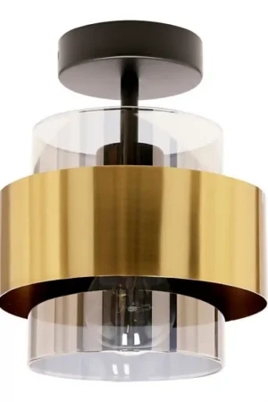 Aanbieding Bevestigde hanglamp SPIEGA 1xE27/60W/230V goud/zwart