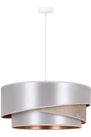 Aanbieding Duolla - Hanglamp aan een koord KOBO 1xE27/15W/230V diameter 45 cm zilver/goud