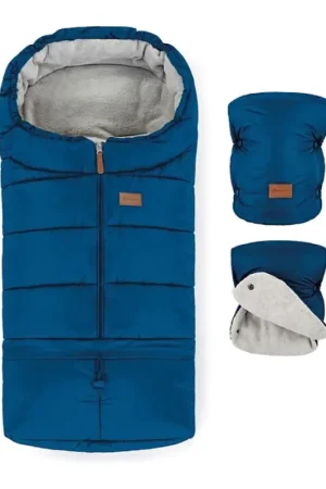 Flitsaanbieding PETITE&MARS - SET Kinder voetenzak 3-in-1 JIBOT + muffs voor kinderwagen blauw