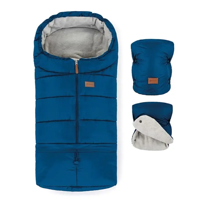 Flitsaanbieding PETITE&MARS - SET Kinder voetenzak 3-in-1 JIBOT + muffs voor kinderwagen blauw