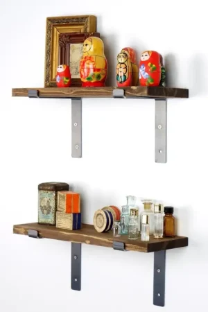 SET 2x Wandplank vurenhout Tijdelijk Beschikbaar