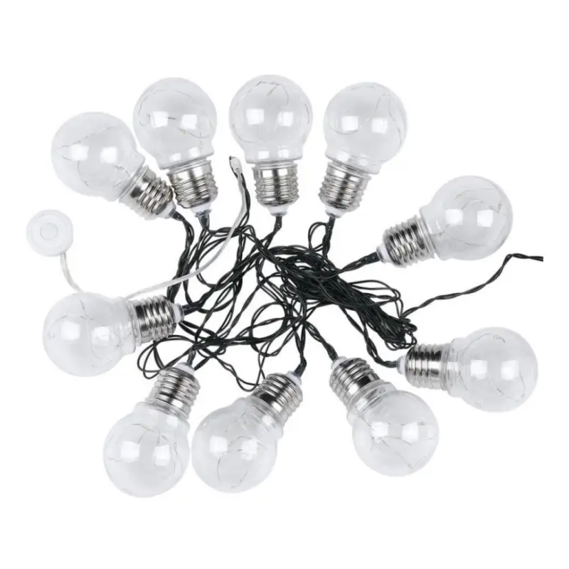 LED Zonnelichtsnoer 10xLED/1W/1,2V 1xAA 2 m IP44 3000K 300 mAh Lage Prijs